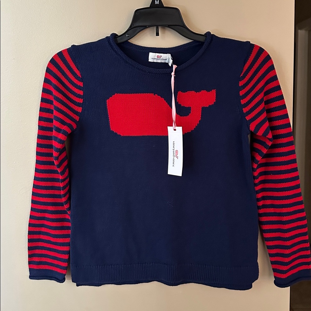 Vineyard Vines Deep Bay Sweater with Red Whale